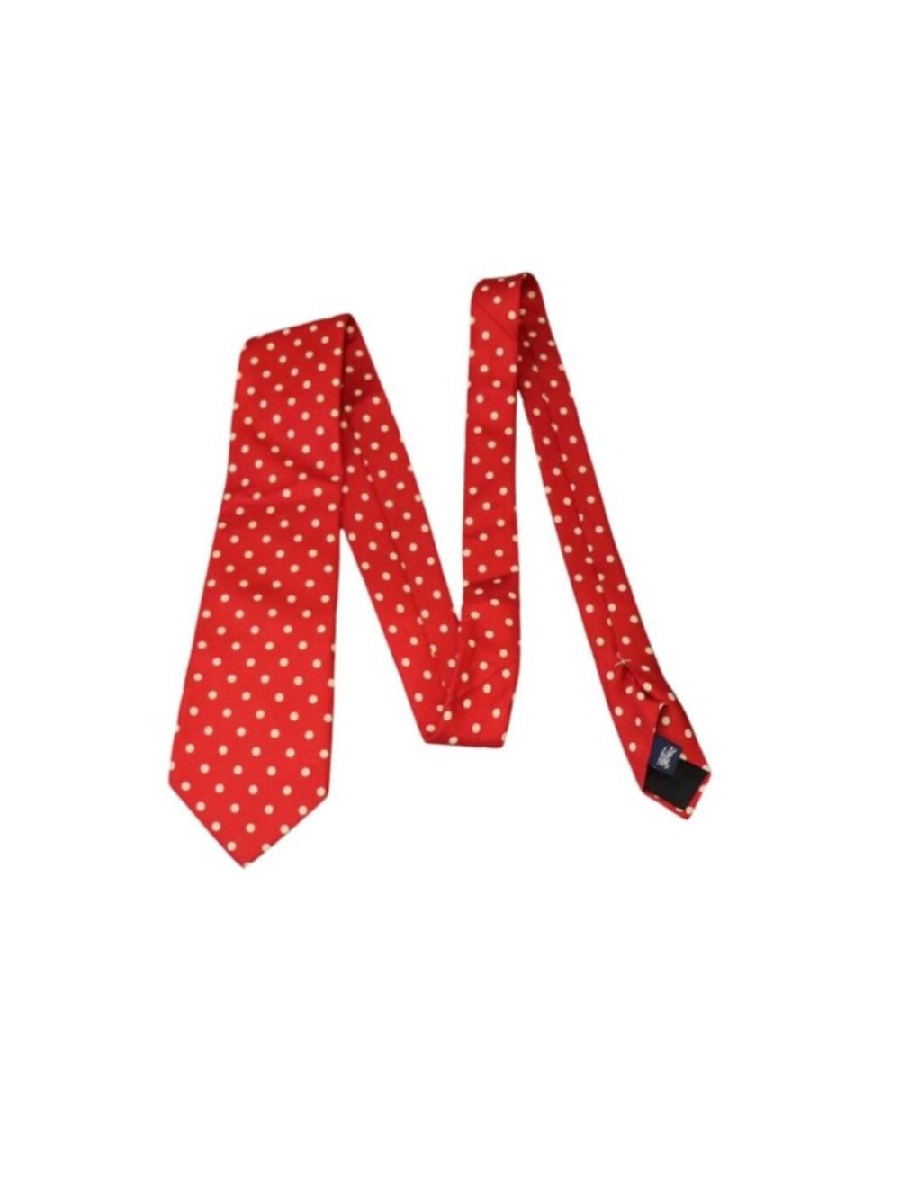 Burberrys Red Polka Dot Silk Tie Classic Mens Accessory Made In England